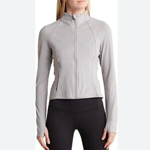 NWT Yogalicious Zip Front Athletic Flared Crop Long Sleeve Jacket Size S…